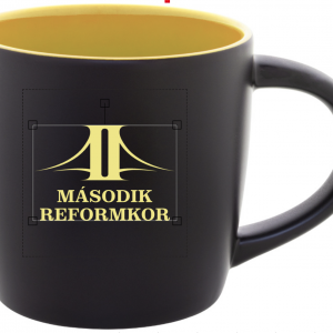 Második Reformkor fekete-sárga gravírozott bögre